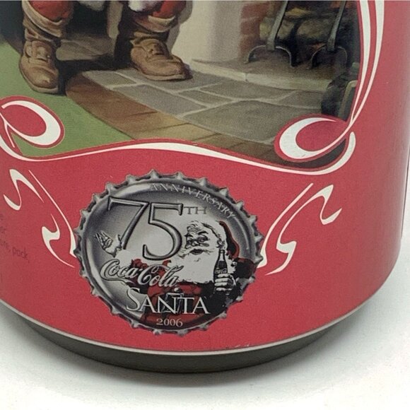 Coca Cola 75th Anniversary Santa Tin Bank 8" Tall 2006 Christmas Collectible Vtg - Picture 5 of 9